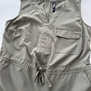 Stitch and Star Sleeveless Green Jumpsuit with Drawstring Waist